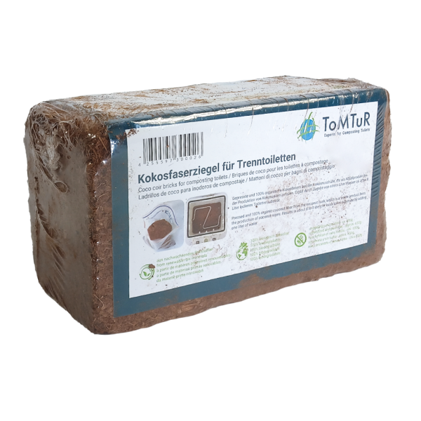 Kokosfaserziegel (Kompoststarter) -  für Trenntoiletten, Kokosfaser Streu, Substrat